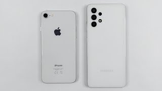 Galaxy A32 Vs iPhone 8  Speed Test [upl. by Idyak347]