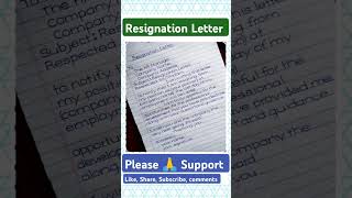 Resignation Letter letter application shortvideo [upl. by Manvell]