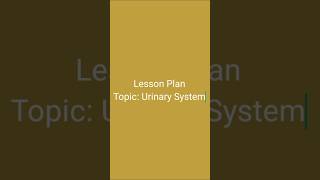 Lesson Plan Urinary System Excretory System New Method2024 [upl. by Kcyrred]