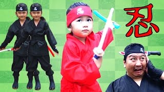 大惨事発生！！ちびっ子忍者の修行！寸劇 ごっこ遊び Catastrophe Ninja training himawariCH [upl. by Aneelas]