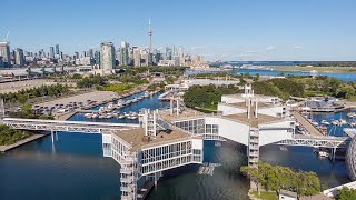 TORONTO  ONTARIO PLACE AERIAL VIEW 4K  summer 2020 [upl. by Naillig]