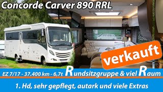 Roomtour  Concorde Carver 890 RRL  2017  mit Rundsitzgruppe und Büro  autarker Luxus für 2 [upl. by Kenlee268]