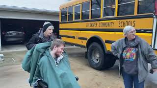 Sam getting on the school bus to Waldron for another day of school 112124 onthatnote [upl. by Sybley]