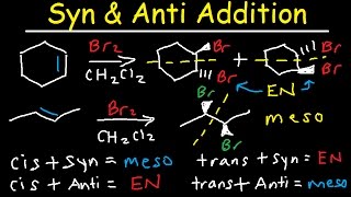 Syn and Anti Addition  Enantiomers Meso Compounds Constitutional Isomers amp Diastereomers [upl. by Lotsyrk]