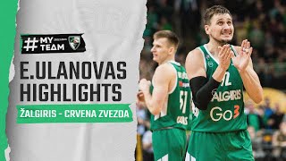 Edgaras Ulanovas highlights  Zalgiris – Crvena Zvezda  20230120 [upl. by Tomasz663]