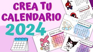 haz tu calendario 2024 con personajes personalizados 🗓️🩷✨ [upl. by Keily34]