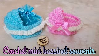 Crochet mini bassinet souvenir [upl. by Nnaeinahpets714]