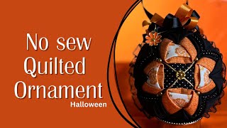 No sew quilted ornament 🎃 [upl. by Zebedee]