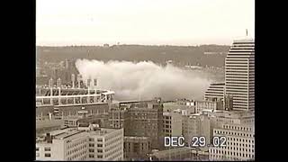 Riverfront StadiumCinergy Field Implosion From Mt Adams [upl. by Tybi]