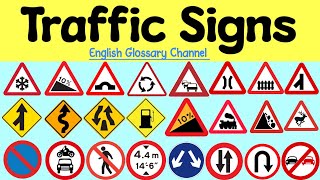 80 Important ROAD SIGNS That You Need To Know When Driving  Traffic Signs  English Vocabulary [upl. by Teece]