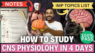 central nervous system physiology in 4 days  how to study cns physiology important topics [upl. by Erasmus]