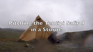 Tentipi Safir 9 Pitching Tipi in a Storm  Norway Krossbu Mountains WILD CAMPING TIPI [upl. by Petrina]