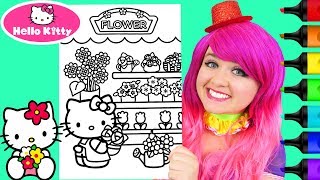 Coloring Hello Kitty Flower Shop Coloring Page Prismacolor Markers  KiMMi THE CLOWN [upl. by Morra42]