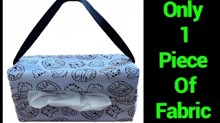 How To Make Tissue Box Cover Holder For Car From 1 Piece Of Fabric  Easy Tutorial TheTwinsDay [upl. by Rush220]