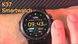 K37 Smartwatch review  The best cheap GPS smartwatch on a budget  DTKTopPick [upl. by Reffinnej]