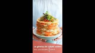 Le gâteau de crêpes salées au saumon fumé [upl. by Chura21]