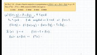 O ecuație funcțională de olimpiadă în care se folosește surjectivitatea [upl. by Eki580]