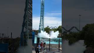 Roller Coaster SPLASHDOWN Aquaman Power Wave at Six Flags Over Texas [upl. by Mannuela]