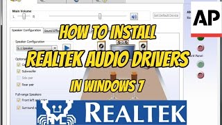 How to install Realtek HD audio drivers in windows 7  ASHRAF PASHA [upl. by Neersin]