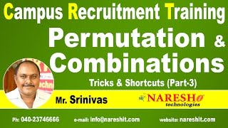 Permutation and Combinations Part 3  Campus Recruitment Training  CRT Training [upl. by Ardnekahs]