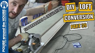 Loft conversion part 39  Joists floorboards insulation and more electrics [upl. by Nnairol705]