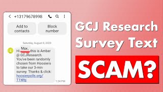 GCJ Research Survey Text Scam  Be Alert [upl. by Phoebe]