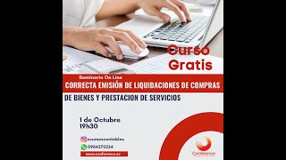 Video Curso Gratis Liquidaciones de Compras de Bienes y Prestación de Servicios [upl. by Nemad]