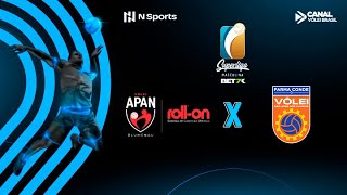 Superliga Masculina 202324 Apan RollOn x Farma Conde Vôlei  AO VIVO E COM IMAGENS [upl. by Nyrek491]