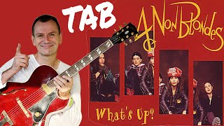 WHATS UP 4 non blondes fingerstyle guitar cover TAB tabs [upl. by Navlys594]