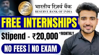 RBI Launched Summer Internships for Students  Earn ₹20000Month  Latest Internship 2023 [upl. by Biegel753]