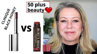 Clinique Black Honey Almost Lipstick vs Burts Bees Lipbalm  Is it a dupe [upl. by Dougall]