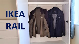 Ikea clothes rail for narrow Pax wardrobe  installation [upl. by Terle528]