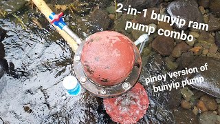 Bunyip Pump Combi With Ram Pump with Single Drive and Two Outlets Tested at 50cm Drive Head [upl. by Aelak]