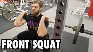 How to Perform FRONT SQUATS  Killer Quads Exercise Tutorial [upl. by Mloclam]