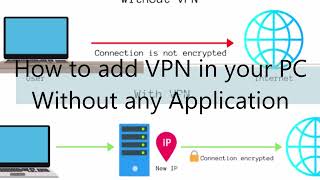 HOW TO ADD VPN IN YOUR PC WITHOUT ANY APPLICATION [upl. by Aninotna]