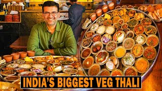 Indias Biggest VEG THALI with 56 Dishes I Jaipur MASALA CHOWK Street FOOD WALK I Sprouts Kachori [upl. by Siletotsira]