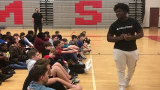 Carl Lewis speaking to Loganville Middle School FCA Huddle [upl. by Daniala]