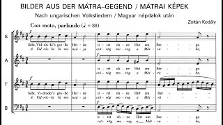 Zoltán Kodály  Mátrai képek for a capella choir with score [upl. by Nort]