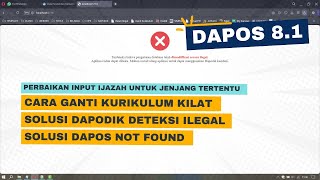 Cara Mengubah Kurikulum Kilat dan Solusi Dapodik Deteksi Ilegal  Dapo Shortcut 81 [upl. by Perr]