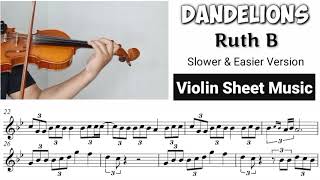 Free Sheet Dandelions  Ruth B Violin Sheet Music [upl. by Nuahsad]