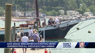 62nd Annual Windjammer Days Festival underway in Boothbay Harbor [upl. by Skoorb]