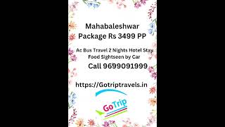 Mahabaleshwar Tour Rs 3499 [upl. by Sivet363]