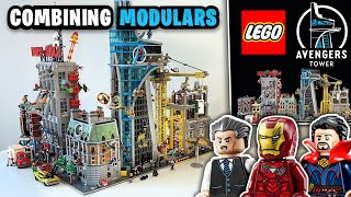 Combining The Avengers Tower With Marvel Buildings amp Other LEGO Modulars [upl. by Rafferty]