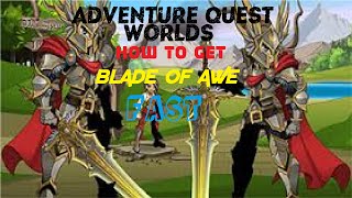 AQWorlds How to get Blade of Awe Fast [upl. by Aysa]