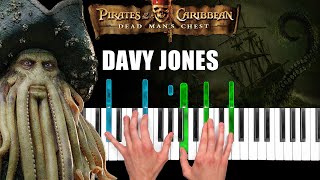 Pirates of the Caribbean  Davy Jones Theme  Piano Cover amp Tutorial [upl. by Aleel]