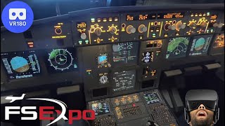 VR180 3D  A320 Dual Trainer Simulator from Skalarki Electronics  Flight Sim Expo 2023  Houston TX [upl. by Aimo]