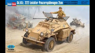 Hobbyboss 135 Scale SdKfz222 Leichter Panzerspahwagen 2cm [upl. by Haropizt]