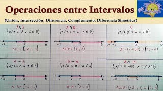 OPERACIONES ENTRE INTERVALOS  Union Interseccion Complemento Diferencia  Juliana la Profe [upl. by Lovash]