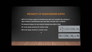 DESIGN OF LONG COL PART 5  SLENDERNESS RATIO  ACI CODE [upl. by Jacquenetta]