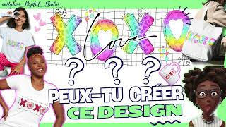 Créez un design quotDoodlequot sur Canva Spécial St ValentinModèle Gratuit pour print on demand [upl. by Ehttam330]